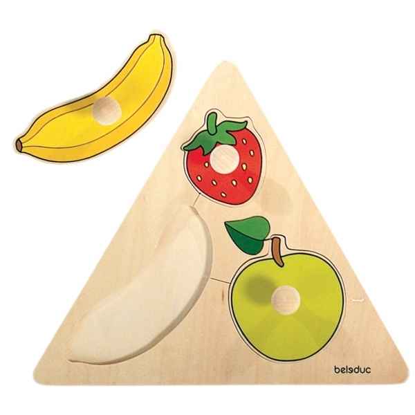 Puzzle triangle a boutons fruits Beleduc -10120