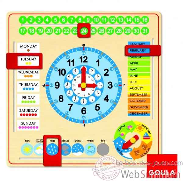 Horloge calendrier anglais Goula -51307