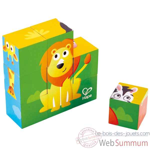 Puzzle cubes - animaux de la jungle Hape -E1619