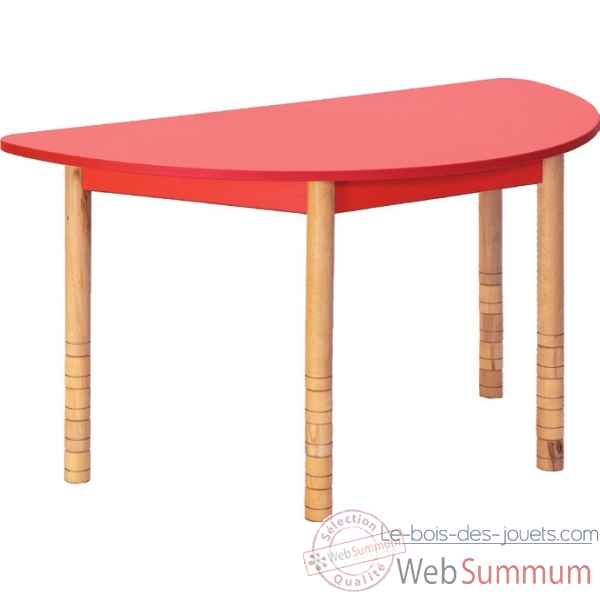 Table en couleurs demi-ronde rouge Novum -4478961