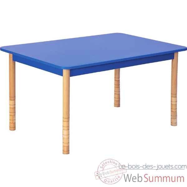 Table en couleurs rectangle bleu Novum -4478942