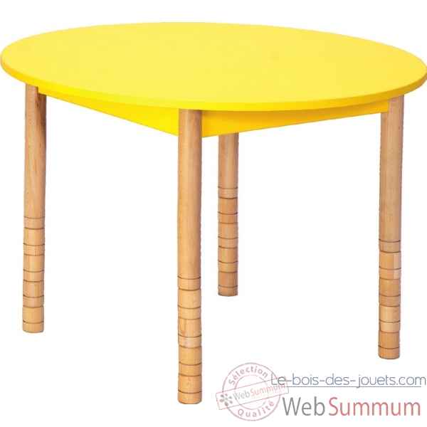 Table ronde en couleurs 100 cm jaune Novum -4478994
