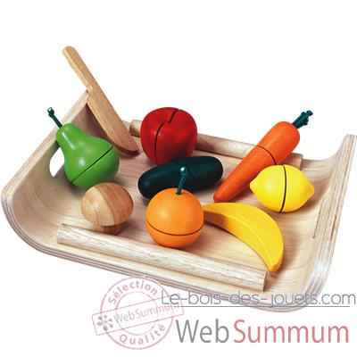 Fruits et legumes assortis en bois - Plan Toys 3416