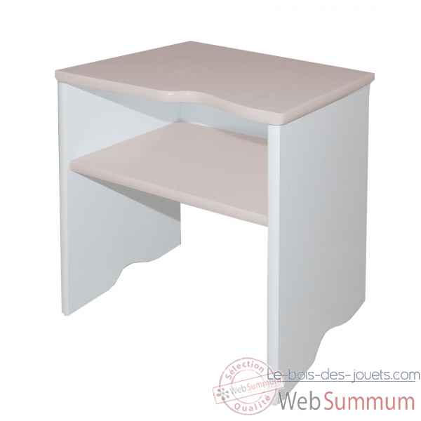 Mobilier 2 en 1 : tabouret, table de chevet - blanc/taupe Room studio -530174
