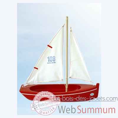 Barque en bois rouge plate 32 cm Tirot