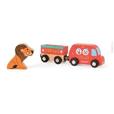 Story set circus camionnette + remorque + lion Janod -J08559