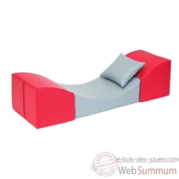 Petit canapé confort gris rouge Novum -4124002