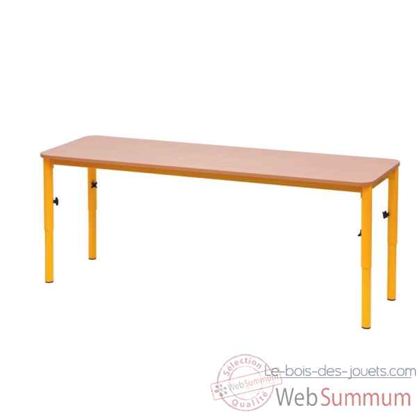 Table classique hauteur ajustable 40-59 cm jaune Novum -4418115