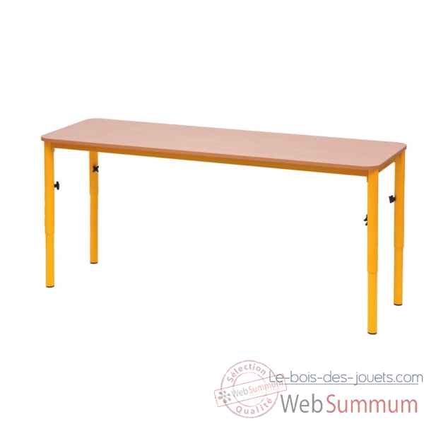 Table classique hauteur ajustable 59-76 cm jaune Novum -4418125