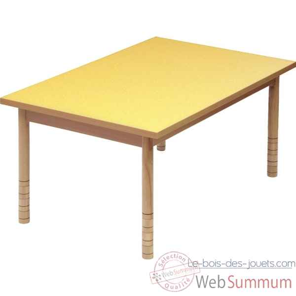 Table rectangle silencieuse avec pieds droits jaune Novum -4479404