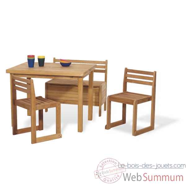 Set de table et chaise \'peter\' 4 pieces Pinolino -202315