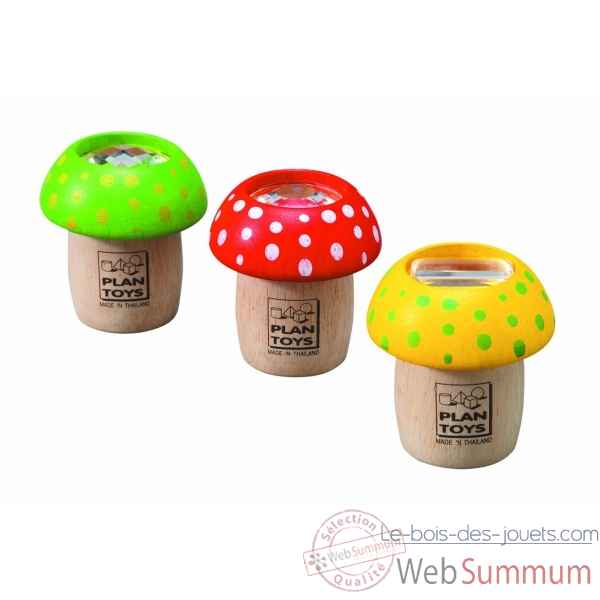 Boîte de 6 kaléidoscopes champignons jouet en bois plantoys 4317