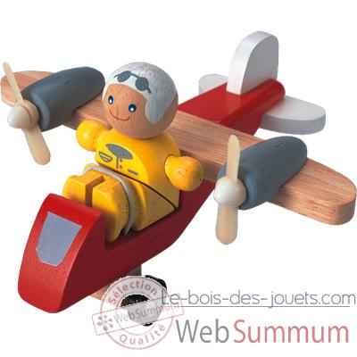 Video Avion de tourisme et pilote en bois - Plan Toys 6046