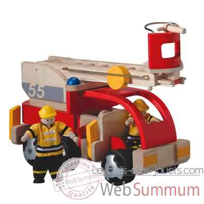 Video Camion de pompier en bois - Plan Toys 6310
