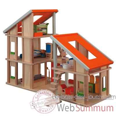 Video Maison chalet meublee en bois - Plan Toys 7141