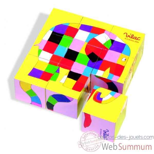 Coffret 9 cubes elmer - Jouet Vilac 5901