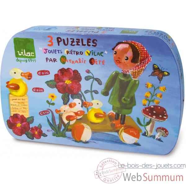 3 puzzles jouets rétro vilac par nathalie lété 8621